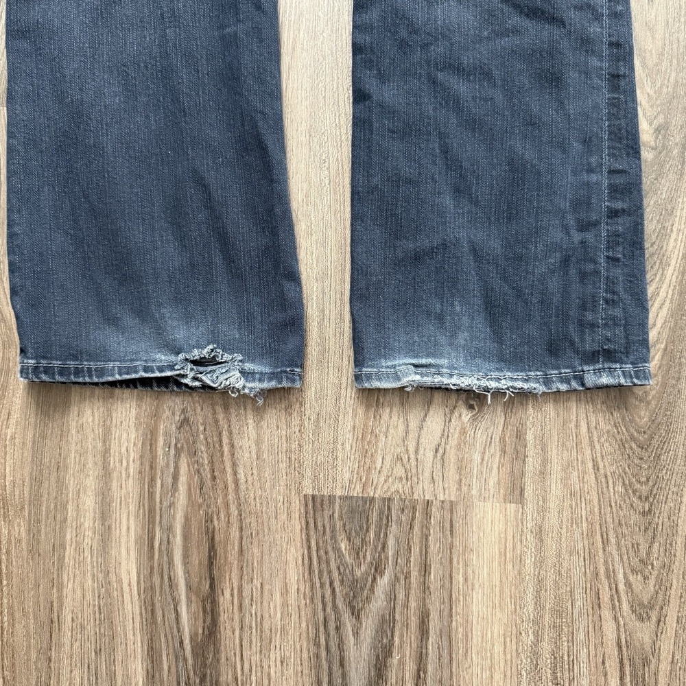 7 for all Mankind Denim Jeans 14 Wide Leg Y2K Pocket Stitching Boot Cut Distress - Picture 5 of 12